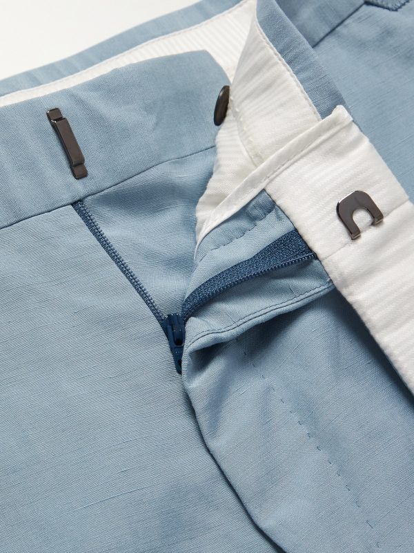 Shelton Slim-Fit Silk and Linen-Blend Suit Trousers - E1 Shelton Slim-Fit Silk and Linen-Blend Suit Trousers - E1