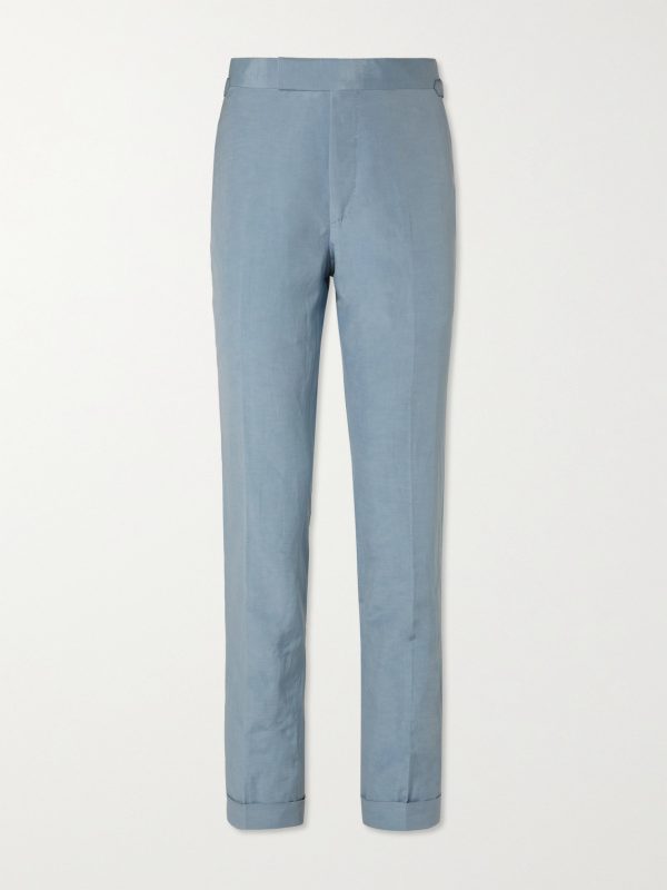 Shelton Slim-Fit Silk and Linen-Blend Suit Trousers Shelton Slim-Fit Silk and Linen-Blend Suit Trousers