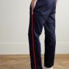 Straight-Leg Striped Tech-Jersey Sweatpants - BK Straight-Leg Striped Tech-Jersey Sweatpants - BK