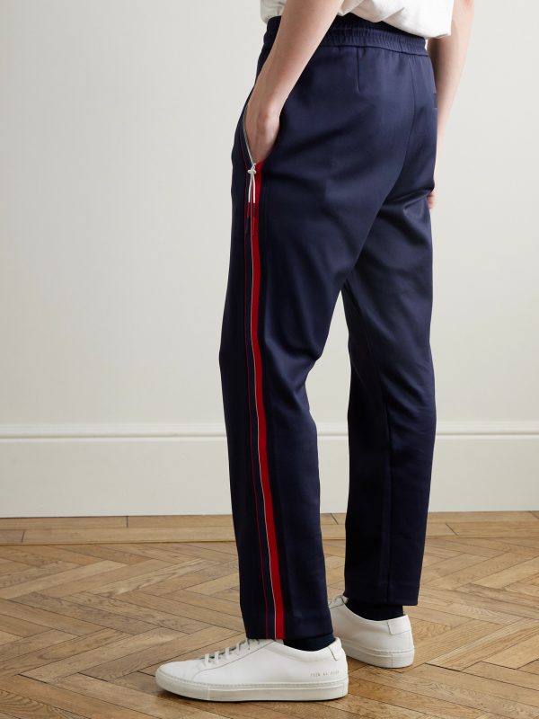 Straight-Leg Striped Tech-Jersey Sweatpants - BK Straight-Leg Striped Tech-Jersey Sweatpants - BK