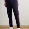 Straight-Leg Striped Tech-Jersey Sweatpants - FR Straight-Leg Striped Tech-Jersey Sweatpants - FR