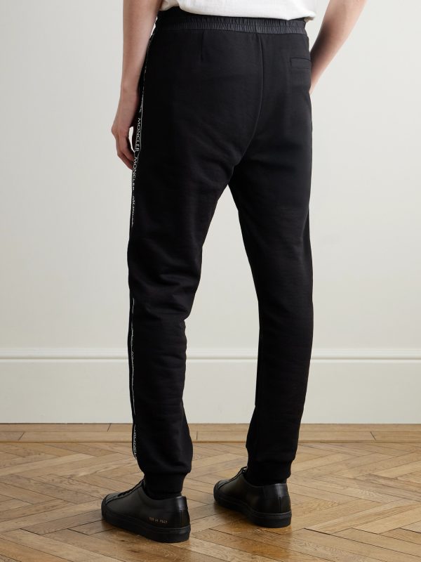 Slim-Fit Tapered Logo-Appliquéd Cotton-Jersey Sweatpants - BK