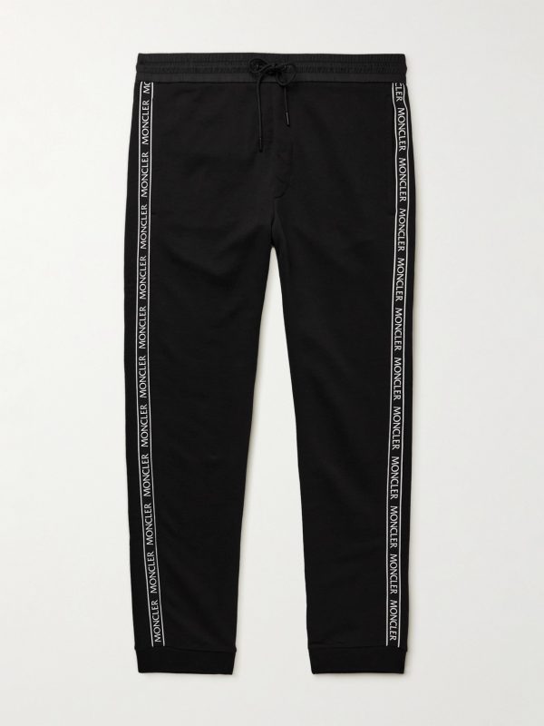 Slim-Fit Tapered Logo-Appliquéd Cotton-Jersey Sweatpants