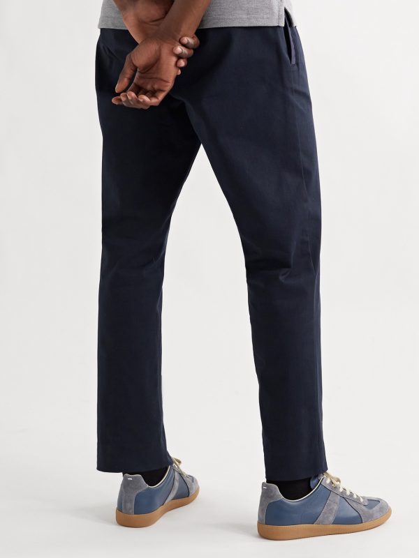 Pleated Shell-Trimmed Cotton-Blend Twill Drawstring Trousers - BK Pleated Shell-Trimmed Cotton-Blend Twill Drawstring Trousers - BK