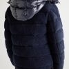 Michon Quilted Sherpa and Nylon Down Jacket - BK Michon Quilted Sherpa and Nylon Down Jacket - BK