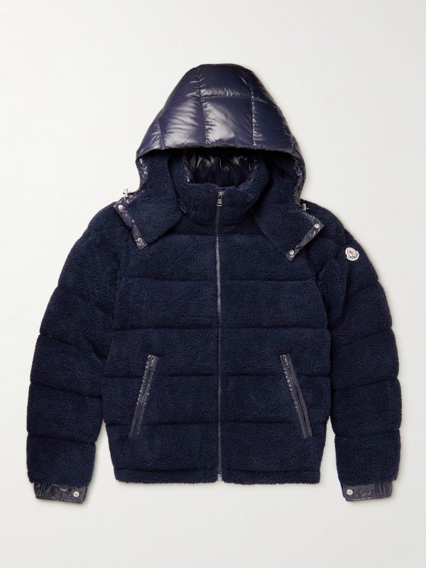 Michon Quilted Sherpa and Nylon Down Jacket Michon Quilted Sherpa and Nylon Down Jacket