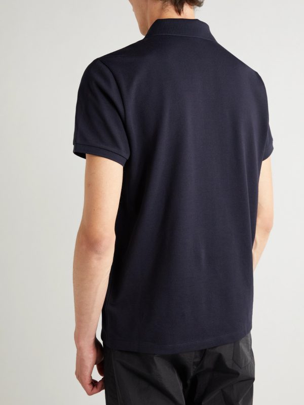 Slim-Fit Logo-Appliquéd Cotton-Piqué Polo Shirt - BK Slim-Fit Logo-Appliquéd Cotton-Piqué Polo Shirt - BK