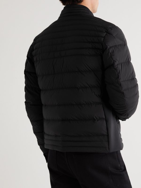 Pires Logo-Appliquéd Quilted Shell Down Biker Jacket - BK Pires Logo-Appliquéd Quilted Shell Down Biker Jacket - BK