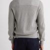 Suede-Trimmed Cashmere-Blend Zip-Up Cardigan - BK