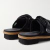 + Suicoke 2 Moncler 1952 Moto Mountain Ripstop and Rubber Slides - BK