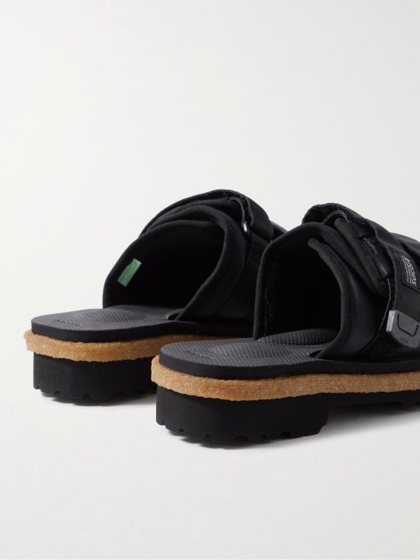 + Suicoke 2 Moncler 1952 Moto Mountain Ripstop and Rubber Slides - BK