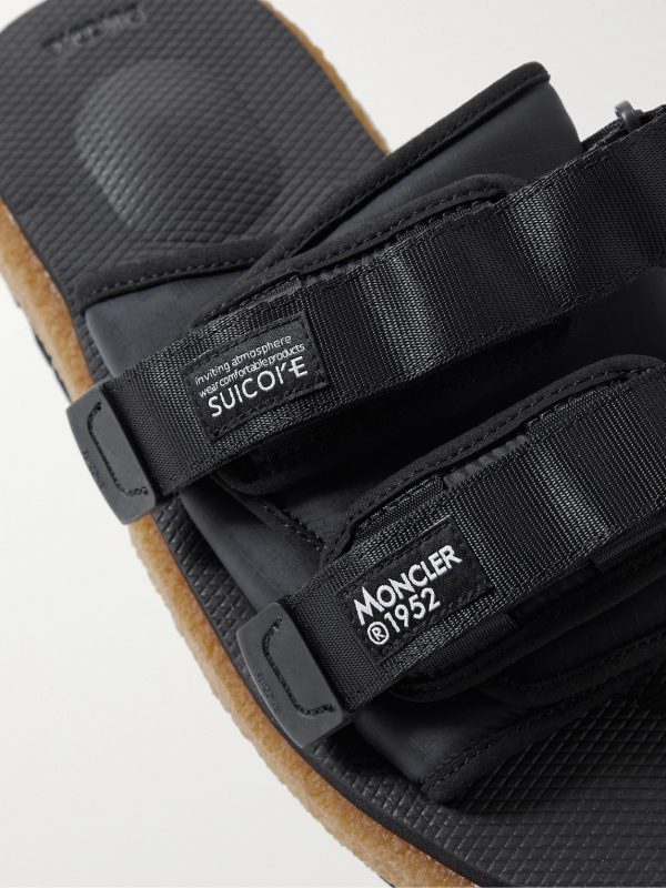 + Suicoke 2 Moncler 1952 Moto Mountain Ripstop and Rubber Slides - CU