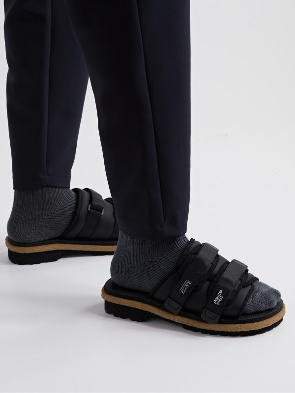 + Suicoke 2 Moncler 1952 Moto Mountain Ripstop and Rubber Slides - E1