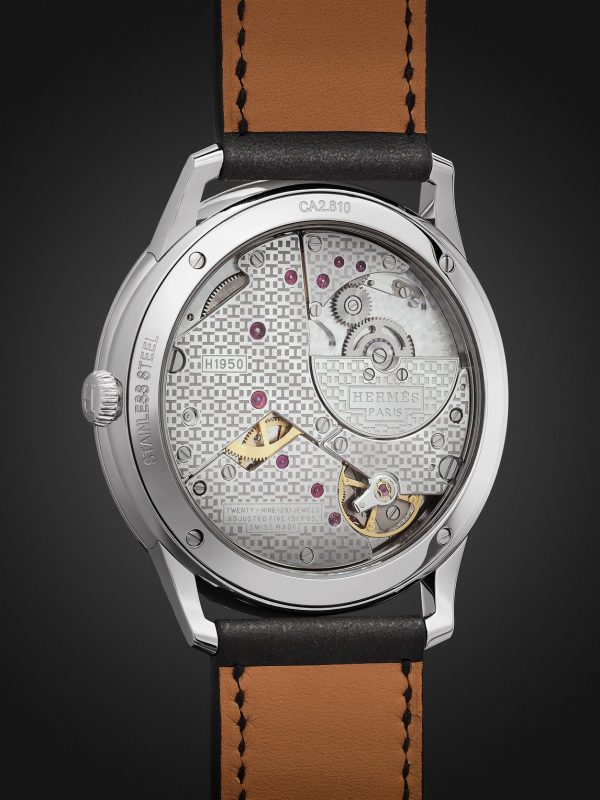 Slim d'Hermès Acier Automatic 39.5mm Stainless Steel and Leather Watch, Ref. No. 052839WW00 - BK