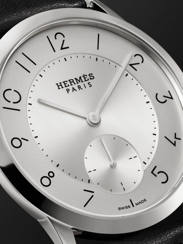 Slim d'Hermès Acier Automatic 39.5mm Stainless Steel and Leather Watch, Ref. No. 052839WW00 - CU