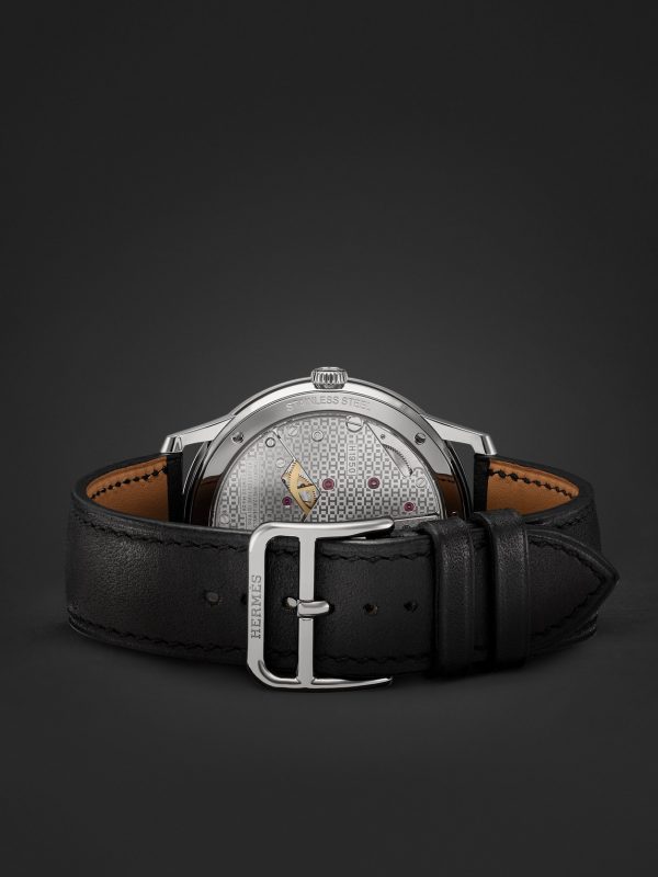 Slim d'Hermès Acier Automatic 39.5mm Stainless Steel and Leather Watch, Ref. No. 052839WW00 - E2