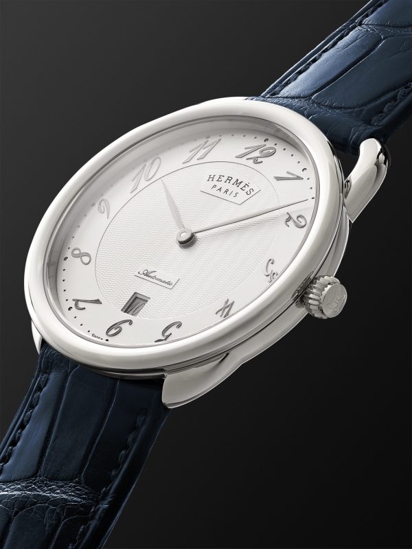 Montre Arceau Automatic 40mm Stainless Steel and Alligator Watch, Ref. No. 55547WW00 - FR