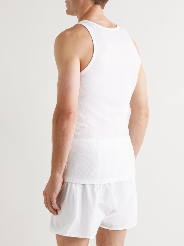 Ribbed Cotton and Modal-Blend Tank Top - BK Ribbed Cotton and Modal-Blend Tank Top - BK
