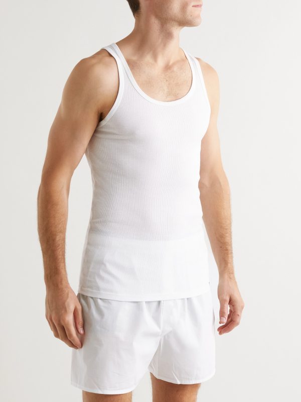 Ribbed Cotton and Modal-Blend Tank Top - FR Ribbed Cotton and Modal-Blend Tank Top - FR