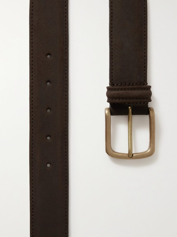 3.5cm Waxed-Suede Belt - E1