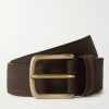 3.5cm Waxed-Suede Belt