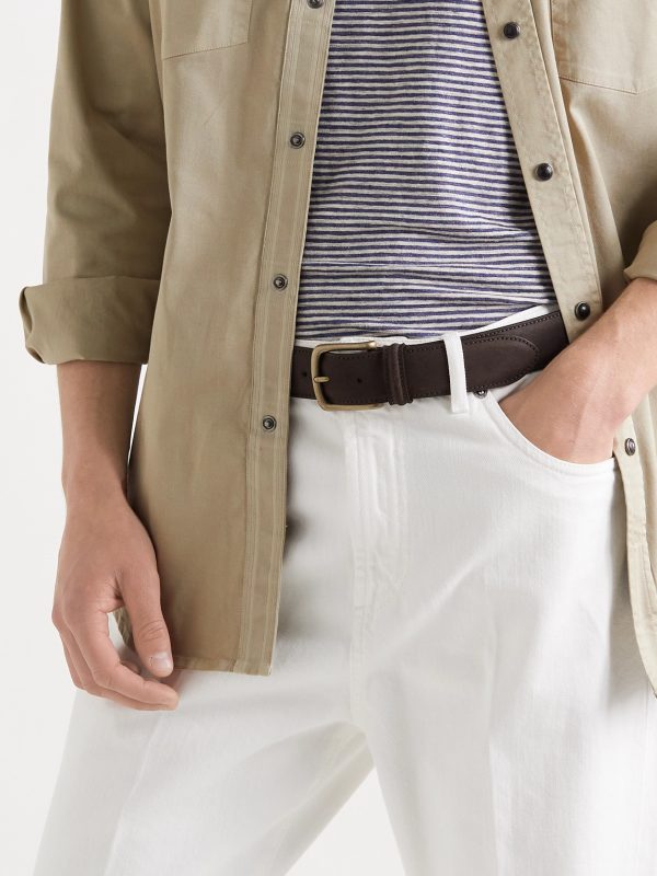 3.5cm Waxed-Suede Belt - OU