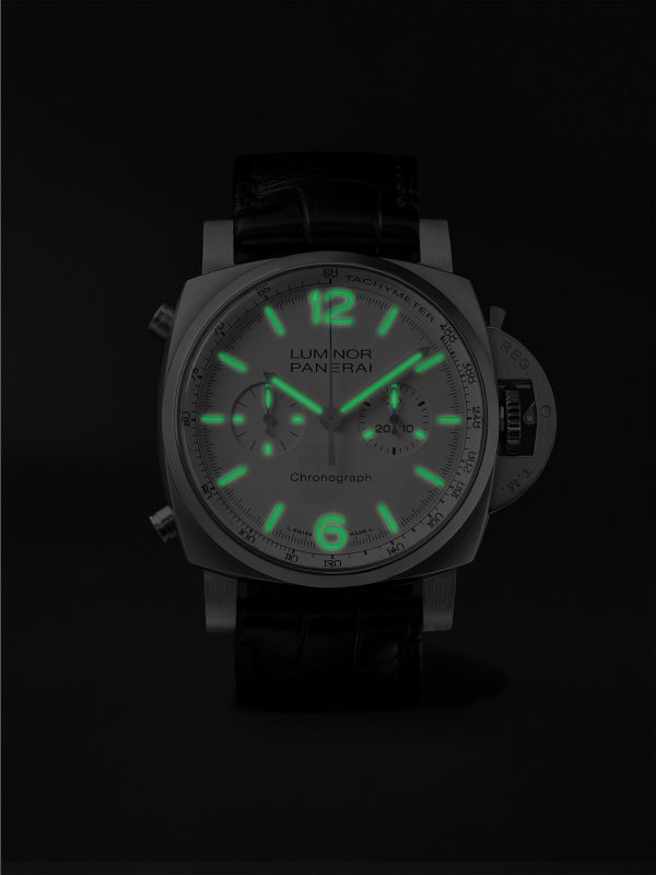 Luminor Chrono Automatic Flyback Chronograph 44mm Stainless Steel and Alligator Watch, Ref. No. PAM1218 - E5 Luminor Chrono Automatic Flyback Chronograph 44mm Stainless Steel and Alligator Watch, Ref. No. PAM1218 - E5