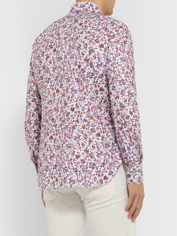 Slim-Fit Printed Cotton-Poplin Shirt - BK Slim-Fit Printed Cotton-Poplin Shirt - BK