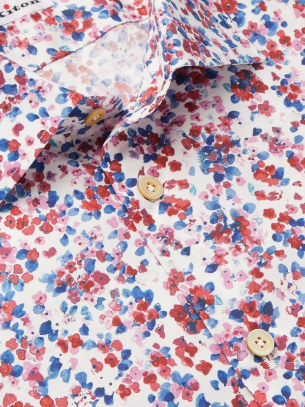 Slim-Fit Printed Cotton-Poplin Shirt - CU Slim-Fit Printed Cotton-Poplin Shirt - CU