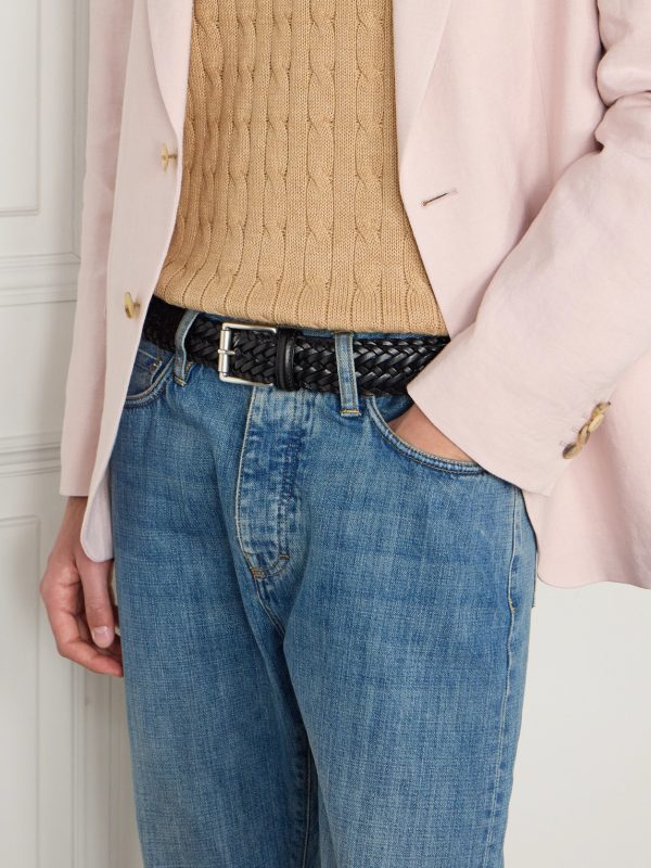 3.5cm Woven Leather Belt - FR 3.5cm Woven Leather Belt - FR