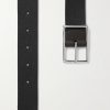 3cm Black and Dark-Brown Reversible Leather Belt - E2 3cm Black and Dark-Brown Reversible Leather Belt - E2