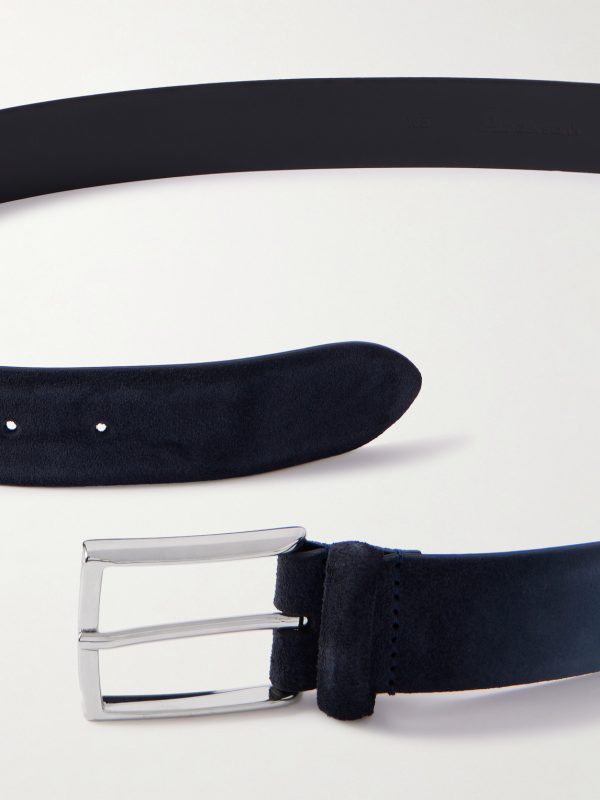 3.5cm Navy Suede Belt - E1 3.5cm Navy Suede Belt - E1