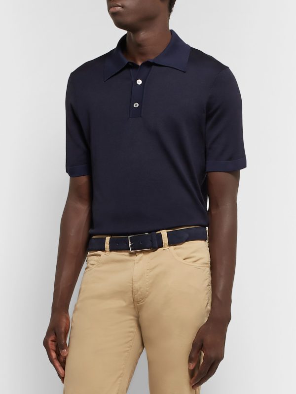 3.5cm Navy Suede Belt - FR 3.5cm Navy Suede Belt - FR