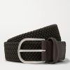 3.5cm Leather-Trimmed Woven Elastic Belt 3.5cm Leather-Trimmed Woven Elastic Belt