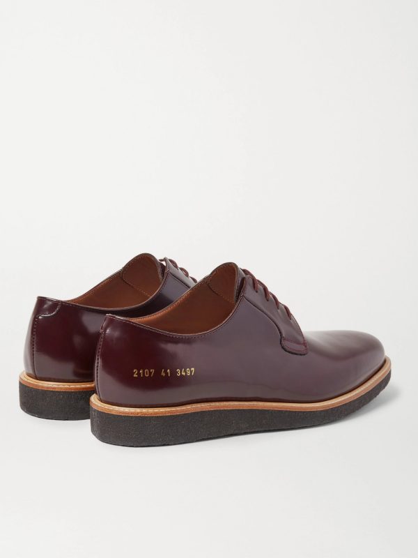 Polished-Leather Derby Shoes - BK