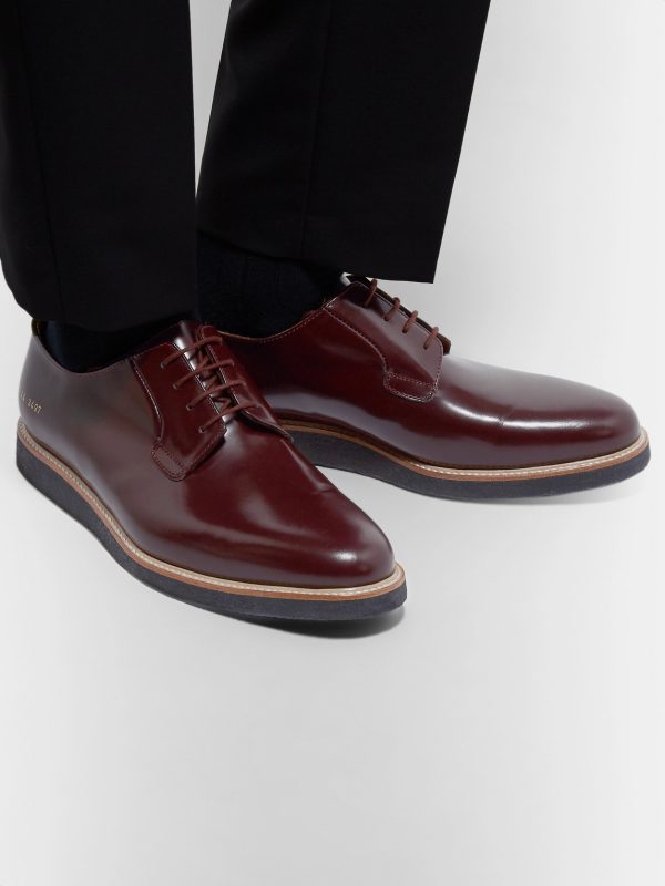 Polished-Leather Derby Shoes - E1