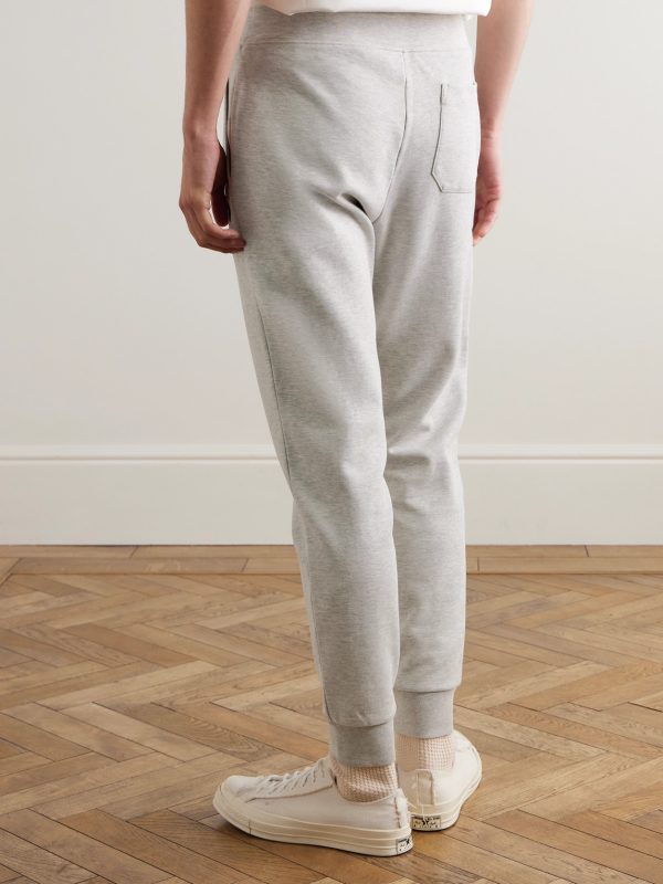 Slim-Fit Mélange Tapered Jersey Sweatpants - BK