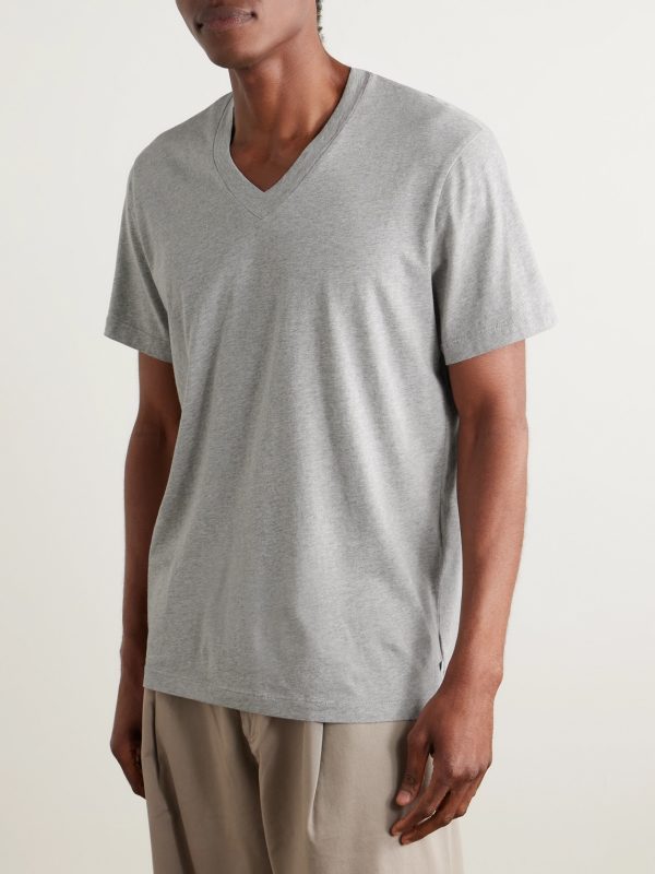 Mélange Combed Cotton-Jersey T-Shirt - FR Mélange Combed Cotton-Jersey T-Shirt - FR