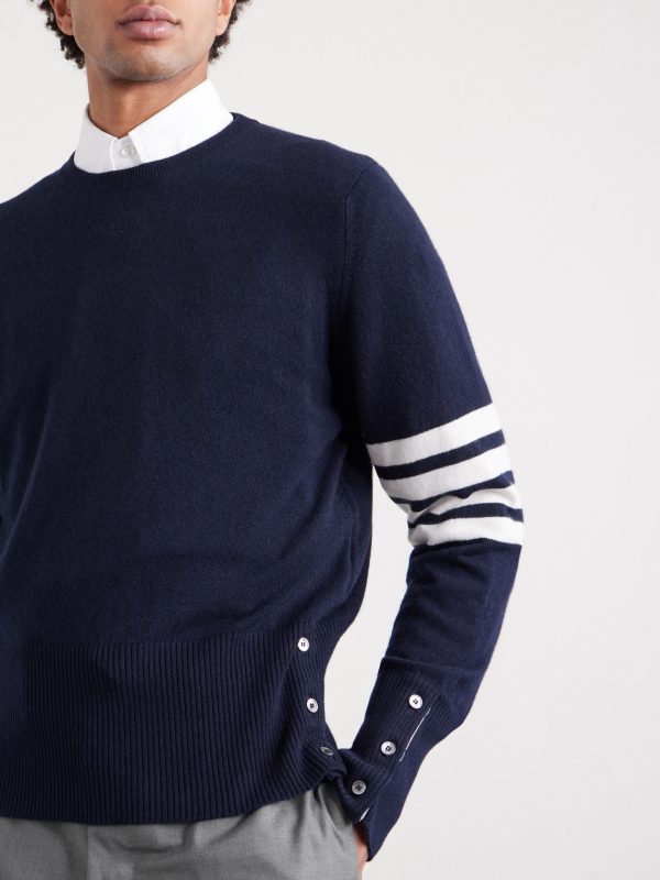 Slim-Fit Striped Cashmere Sweater - CU Slim-Fit Striped Cashmere Sweater - CU