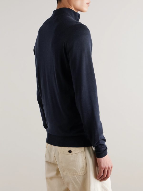 Tapton Slim-Fit Merino Wool Half-Zip Sweater - BK Tapton Slim-Fit Merino Wool Half-Zip Sweater - BK