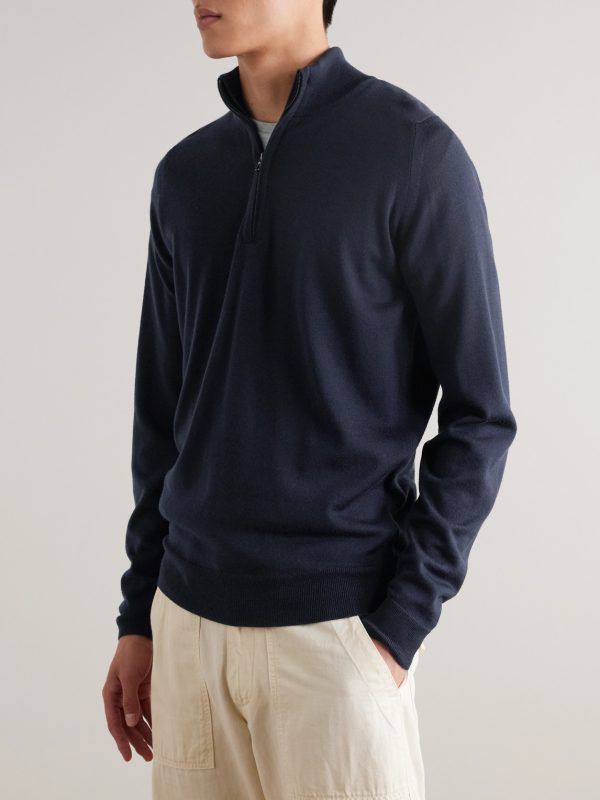 Tapton Slim-Fit Merino Wool Half-Zip Sweater - FR Tapton Slim-Fit Merino Wool Half-Zip Sweater - FR