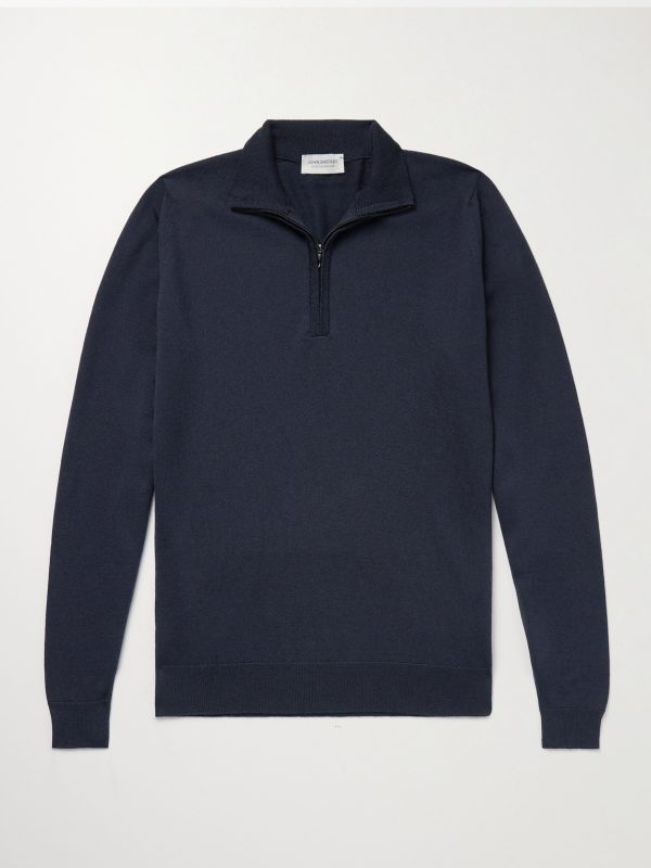 Tapton Slim-Fit Merino Wool Half-Zip Sweater Tapton Slim-Fit Merino Wool Half-Zip Sweater