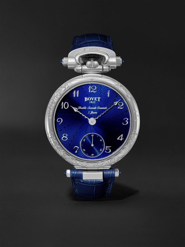Monsieur BOVET Hand-Wound 43mm 18-Karat White Gold and Alligator-Effect Leather Watch, Ref. No. AI43018-G46 - E5