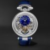 Monsieur BOVET Hand-Wound 43mm 18-Karat White Gold and Alligator-Effect Leather Watch, Ref. No. AI43018-G46