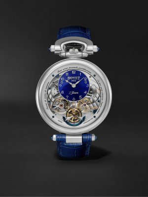 Monsieur BOVET Hand-Wound 43mm 18-Karat White Gold and Alligator-Effect Leather Watch, Ref. No. AI43018-G46 Monsieur BOVET Hand-Wound 43mm 18-Karat White Gold and Alligator-Effect Leather Watch, Ref. No. AI43018-G46