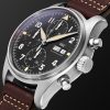 Pilot's Spitfire Automatic Chronograph 41mm Stainless Steel and Leather Watch, Ref. No. IW387903 - FR Pilot's Spitfire Automatic Chronograph 41mm Stainless Steel and Leather Watch, Ref. No. IW387903 - FR