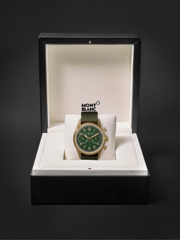 1858 Automatic Chronograph Limited Edition 42mm Bronze and Webbing Watch, Ref No. 119908 - E3 1858 Automatic Chronograph Limited Edition 42mm Bronze and Webbing Watch, Ref No. 119908 - E3