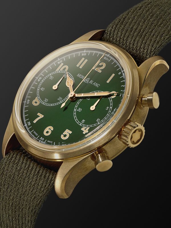 1858 Automatic Chronograph Limited Edition 42mm Bronze and Webbing Watch, Ref No. 119908 - FR 1858 Automatic Chronograph Limited Edition 42mm Bronze and Webbing Watch, Ref No. 119908 - FR