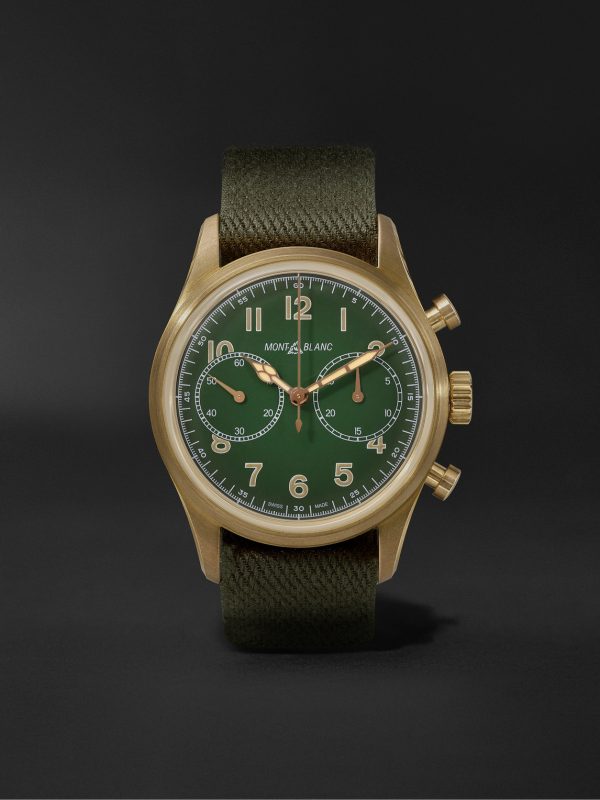 1858 Automatic Chronograph Limited Edition 42mm Bronze and Webbing Watch, Ref No. 119908 1858 Automatic Chronograph Limited Edition 42mm Bronze and Webbing Watch, Ref No. 119908