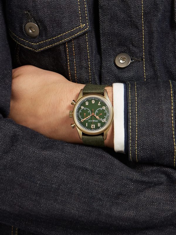 1858 Automatic Chronograph Limited Edition 42mm Bronze and Webbing Watch, Ref No. 119908 - OU 1858 Automatic Chronograph Limited Edition 42mm Bronze and Webbing Watch, Ref No. 119908 - OU
